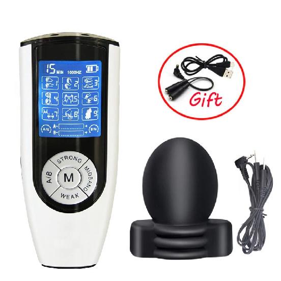 Electro Shock Glans Trainer Massage Cup Penis Stimulator Men Delay Training Masturbator Bdsm Bondage Cock Scrotum Sleeve Sex Toy