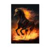 Абстрактная лошадь, бегущая и огонь, картина маслом, современные изображения животных, постеры и принты, настенное искусство для дома, гостиной
