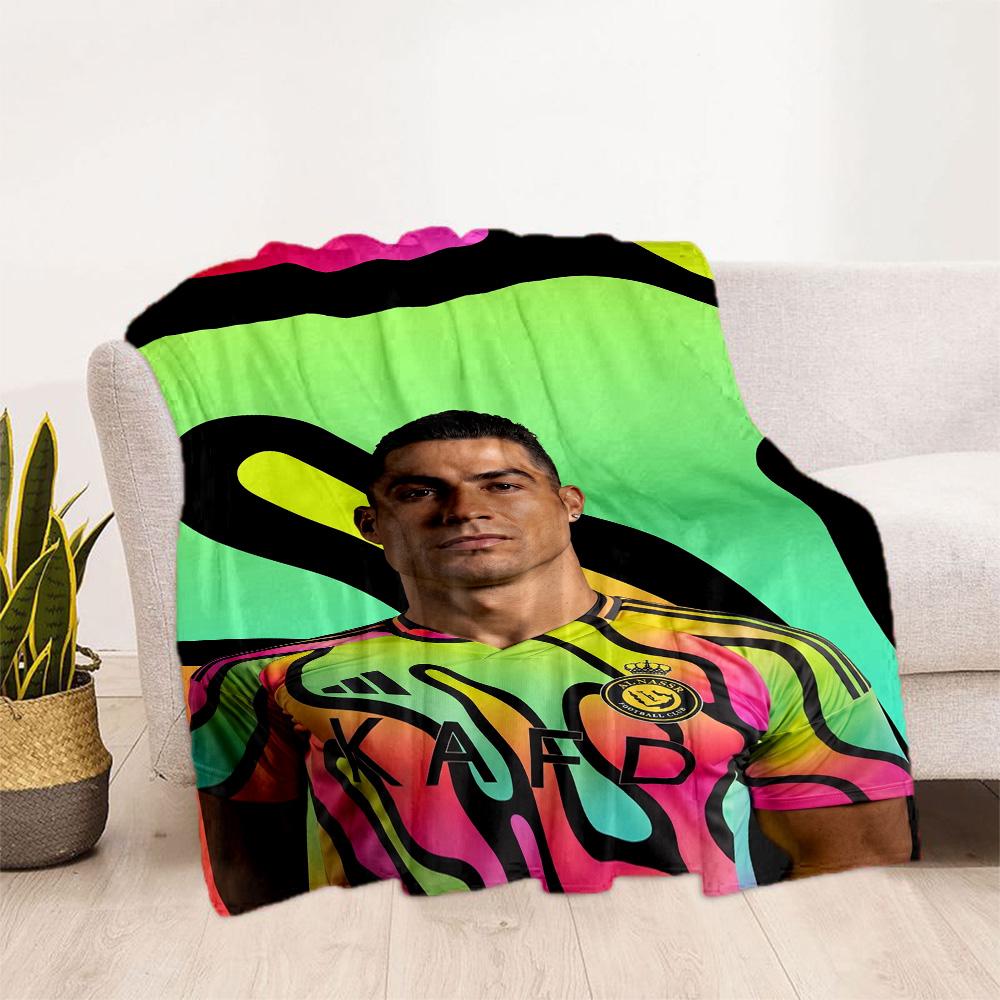 Ronaldo's Juventus Player Action Blanket Comfortable Suitable for Picnics Livingroom Office for All Seasons Playful Design Gift for Travel Home Birthd