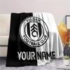 Custom Name Fulham FC Flannel Blanket, High quality Comfortable for All Seasons, Home Decor, Warmth and Comfort
