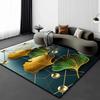 3D Vision Flower Plant Carpet Living Room Black Golden Design Sofa Large Area Rugs 200x300 Luxury Bedroom Non-slip Floor Mat