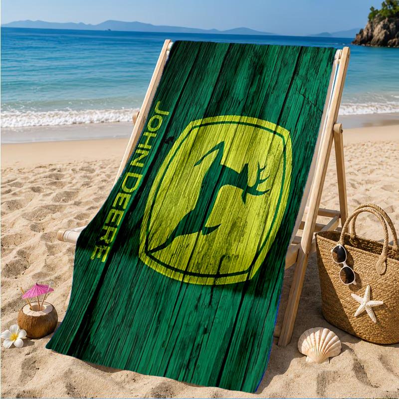 Пляжное полотенце John Deere, Быстросохнущее, Легко ухаживать, Подходит как для фитнеса, так и для пляжного отдыха, Спортивный незаменимый аксессуар