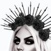 Rose Floral Crown Hair Skull Spiked Headbands Bride Flower Crown Halloween