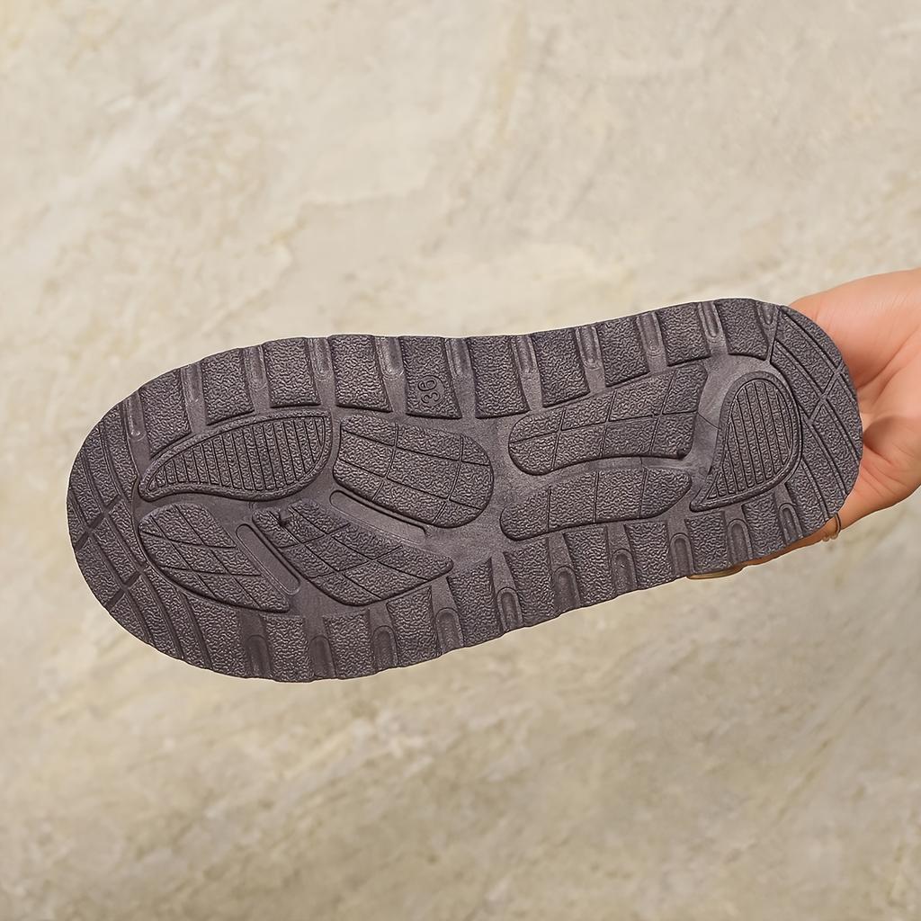 Женские зимние ботинки с флисовой подкладкой, резиновой подошвой и мягкой стелькой, однотонные, с круглым носком