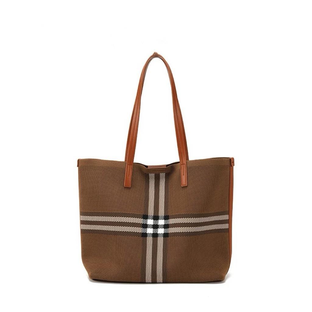 Новая большая сумка-тоут, повседневная универсальная сумка через плечо, тканевая полосатая сумка для покупок, женская сумка для поездок на работу