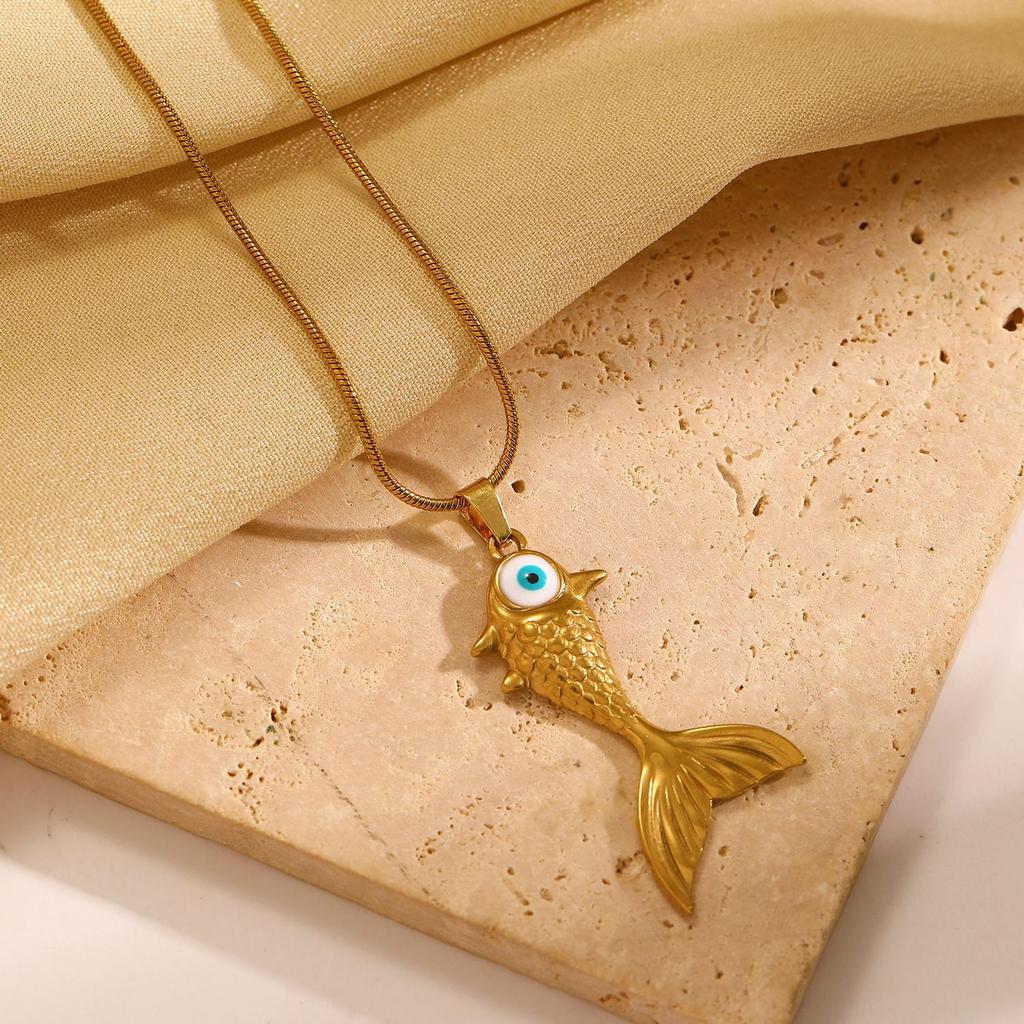 Amazon Beauty Самая продаваемая подвеска в виде маленькой рыбки из нержавеющей стали, ожерелье, личность, мода, высокое качество, простая цепочка на ключицу с рыбкой