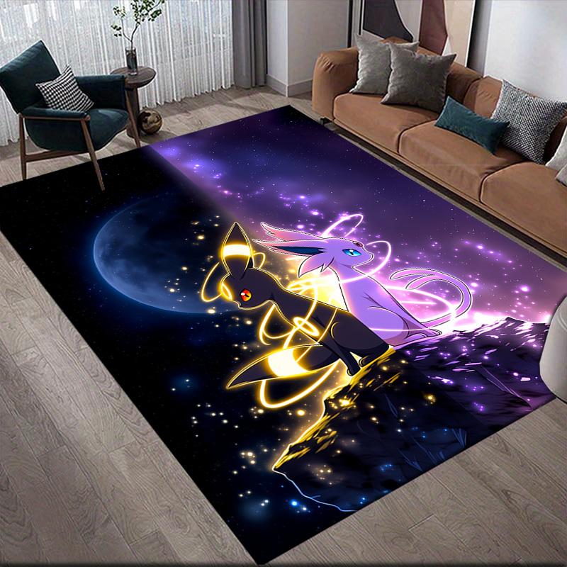 Pokémon Fantasy Anti-Slip Rug, Rectangular Carpet for Living Room, Bedroom & Game Zone, Stylish Home Decor