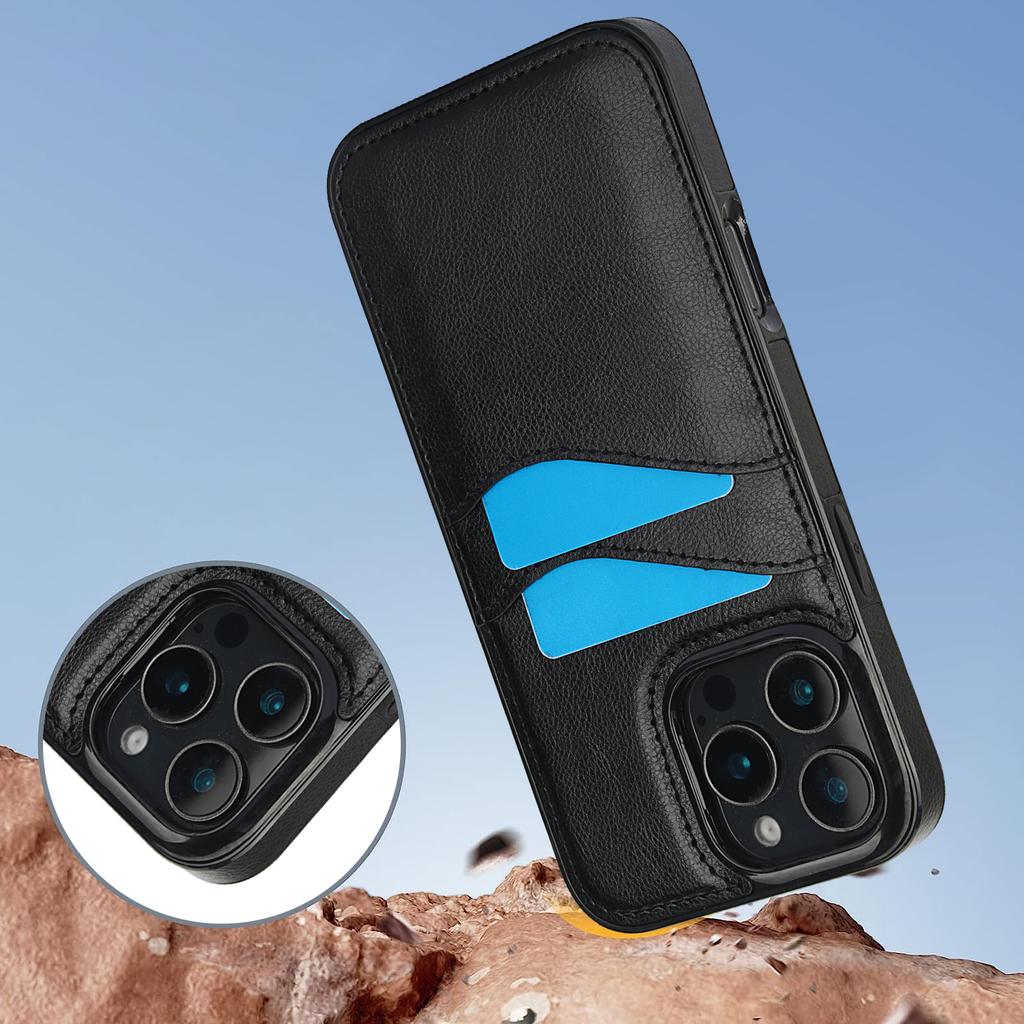 Чехол для iPhone 16 Pro Max со слотом для карт, тонкий, из ПУ+ТПУ, мобильный чехол