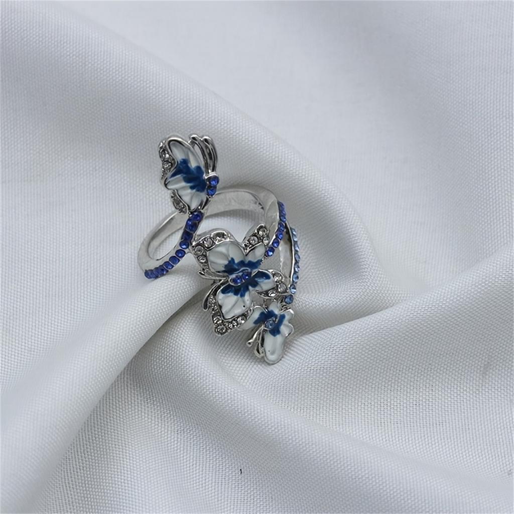 Enchanting Blue Butterfly Wrap Ring Exquisite Design Adjustable Fit Symbol of Elegance & Romance Perfect Jewelry for Women Daily Style