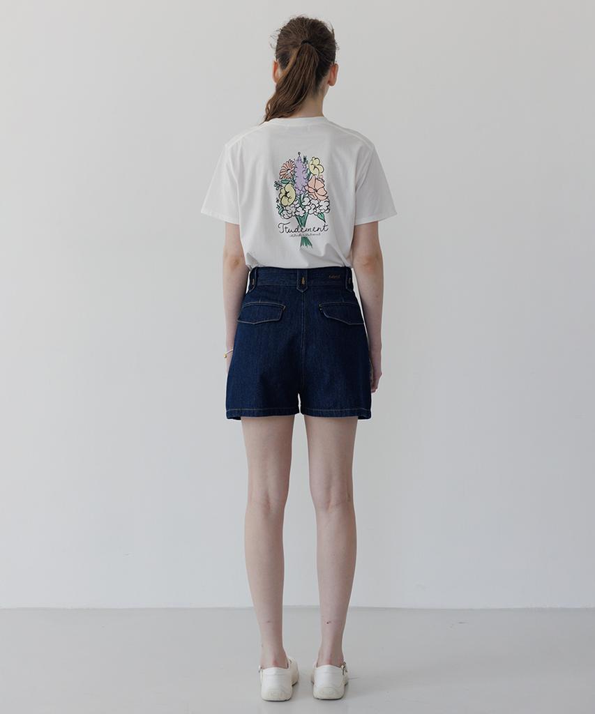 TTUDEMENT Floral Motif T-Shirt Ivory