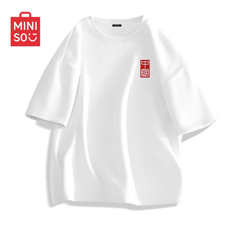MINISO Мужская хлопковая футболка с коротким рукавом