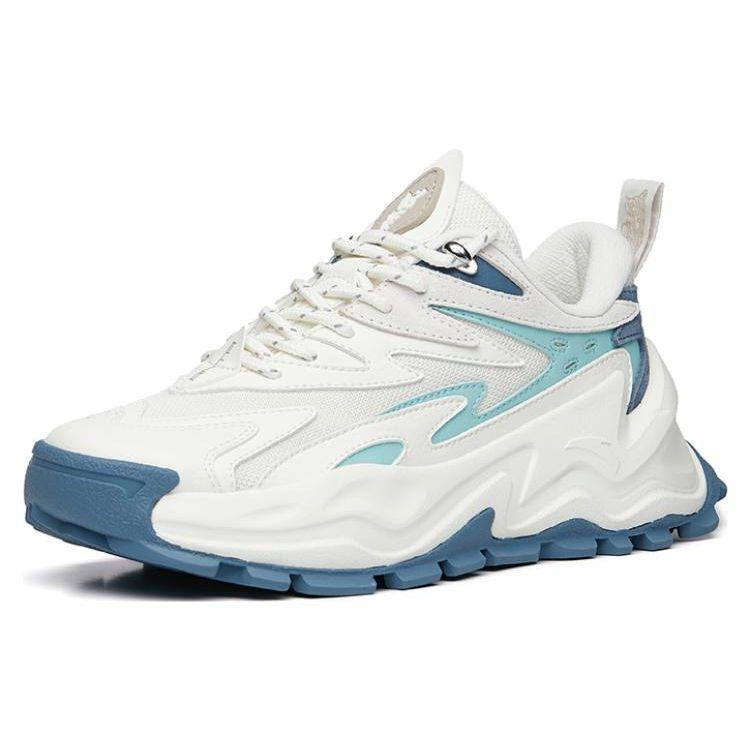 Anta Hot Fabric Synthetic Leather Retro Shock Absorbing Non-Slip Wear-Resistant Low-Top Dad Shoes Women Sneaker White Blue 122148880R-7