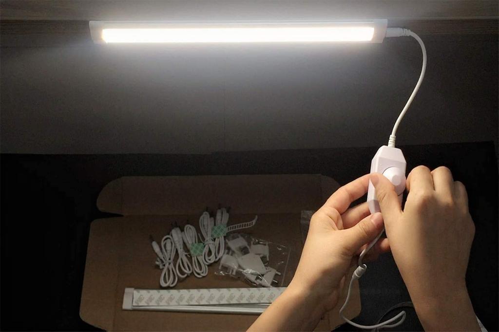LED Cabinet Light, Bar Light, Kitchen Light, Daylight White, AC Adapter Included, Energy Saving, Compact, Stylish, Adjustable Brightness, Indoor