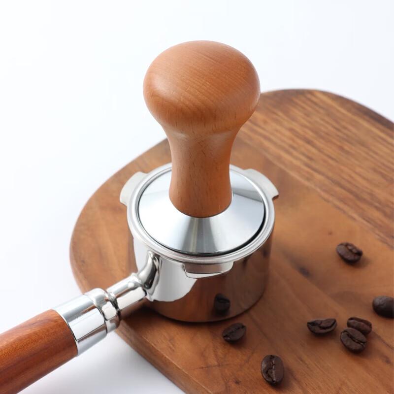 BaiJie 51mm Stainless Steel Coffee Tamper with Wood Handle