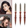 Solid Wood Handle Wooden Hair Rollers Boar Bristle Salon Styling Tool Travel Styling