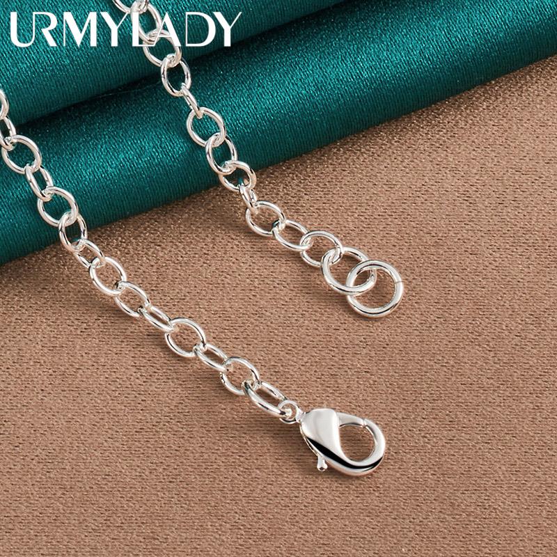Ожерелье-цепочка из стерлингового серебра 925 пробы с сердечком, 20-дюймовое ожерелье, модные ювелирные изделия