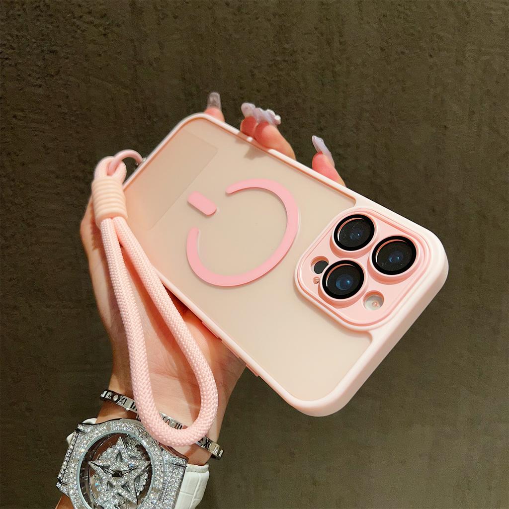 With Lanyard Translucent Hard Magnetic Case For iPhone 17 Air 16 15 14 13 12 11 Pro Max Plus Magsafe Wireless Charging Cover