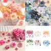 80Pcs Artificial Flower Heads 25-43mm for Craft Wedding Bouquets Flower Arrangements Cake Decoration Hair Accessories