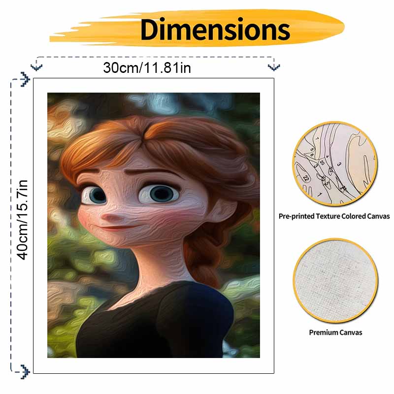 Disney Набор Анна «Рисование по номерам» Портрет Холст для рисования DIY Картина Декор для дома Современное искусство на стену Подарок для фанатов Уникальное Хобби Рукоделие Декор
