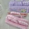 Double Layer Plaid Student Pencil Box With Handle 2 Zippers Durable Stationery Holder for Middle High School Students