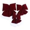 Flocking Christmas Tree Bowknot Wine Red Bowknot Hanging Ornament  Mall Atmosphere