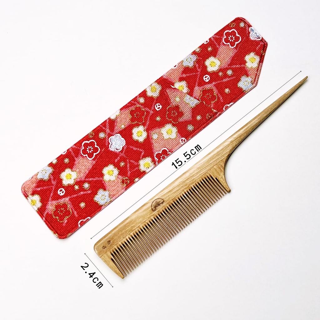 Набор гребней Minebari, изготовленный мастером гребней из самшита, включает чехол (Маленький) - - (Легкая переноска, #08)