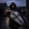 Ручной работы Готический Щит Рыцаря Черный Металл Средневековый Фэнтези Декор