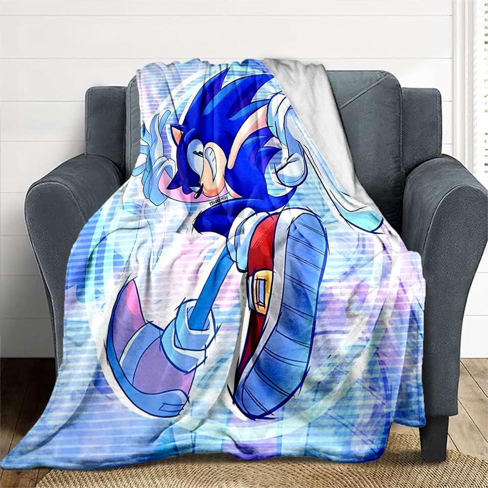 Sonic Outdoor Flannel Throw Blanket - HD Printed Lightweight Soft Warm All-Season Blanket for Sofa, Bed, Travel, Camping 1203019