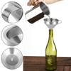 4Pcs Stainless Steel Funnel with Handle 200 Fine Mesh Filter Cleaning Brush Liquid Oil Jam Transferring Funnel Strainer Kitchen Supplies