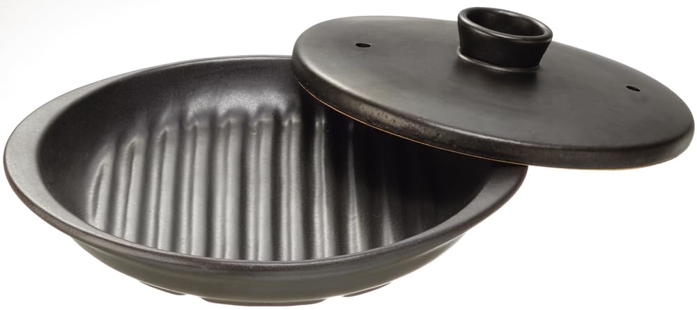 Ishigaki Керамическая круглая тарелка Grill Master с крышкой, 3767, черная