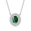 S925 Sterling Silver Necklace Fashionable European and American Cross-border Pendant Row Diamond Colored Treasure Necklace Collarbone Chain Twelfth