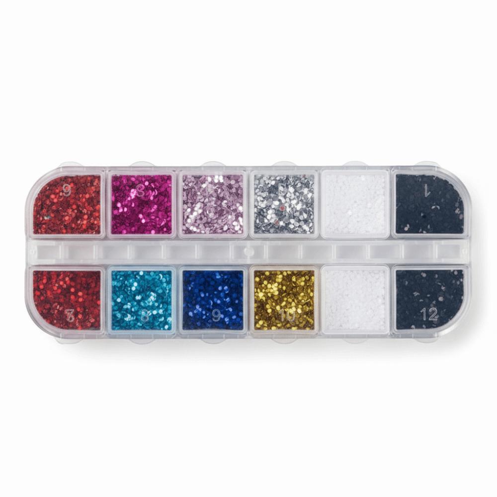 Y2K Cute Nail Flakes Kawaii Nail Charm Supplies 12 Grids Nail Sequins DIY