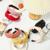 Twill Solid Color Headband with Simple Temperament, Wide Edge Knotting, Women's Pressure Hairpin, Breathable Headband