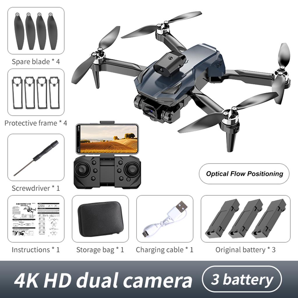 Мини-дрон для детей и начинающих, складной безголовый квадрокоптер с двойной камерой и дистанционным управлением 4K