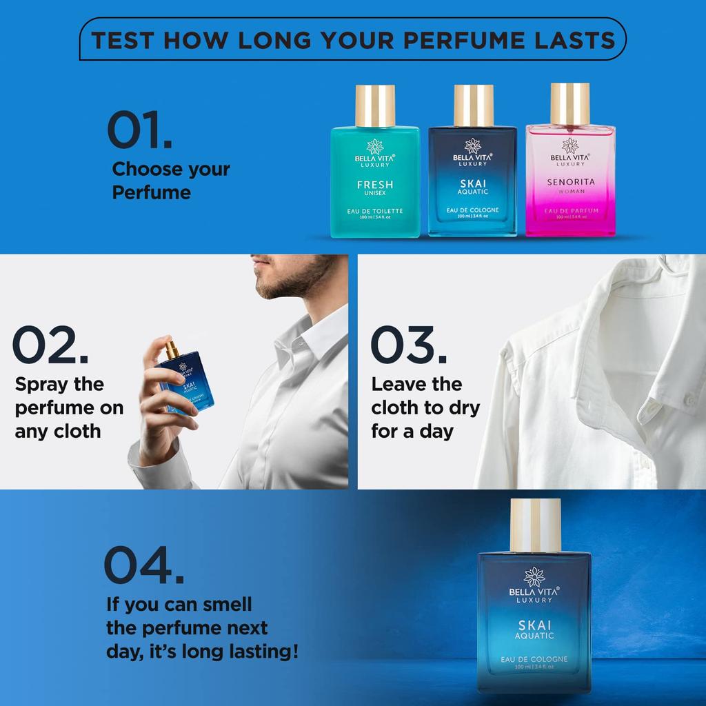 Bella Vita Luxury Skai Aquatic Eau De Cologne Unisex Perfume for Men & Women