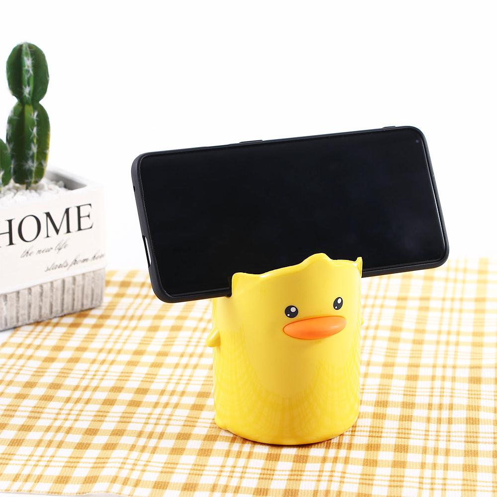 School Accessories Yellow Duck Pen Holder Student Stationery Desktop Storage Box Pencil Case