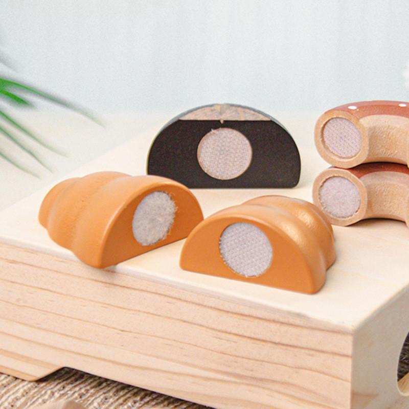 Simulation Wooden Funny Velcro Bread Cutting Game Children Toy Set For Kid Gift