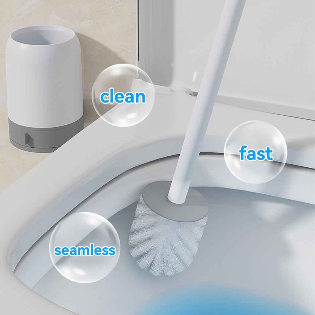Wall Mounted Extended Handle Toilet Brush With Drain Holder No Dead Corners Toilet Cleaning Brush Bathroom Accessories