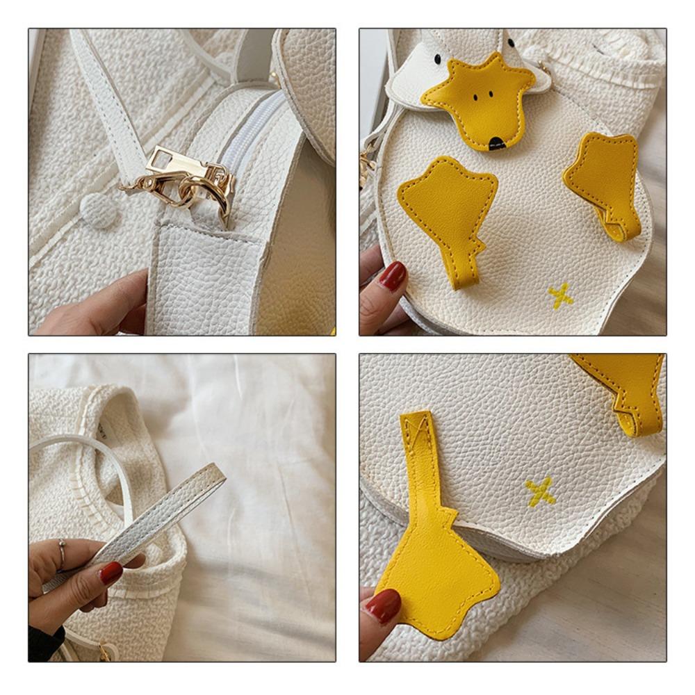 Contrast Color Cartoon Duck Bag PU Leather Crossbody Bag Fashion Duck Shape Bag  Girls