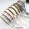 Handmade 2.5cm Wavy Plaid Ribbon with Floral Packaging for DIY Bow Hair Accessories