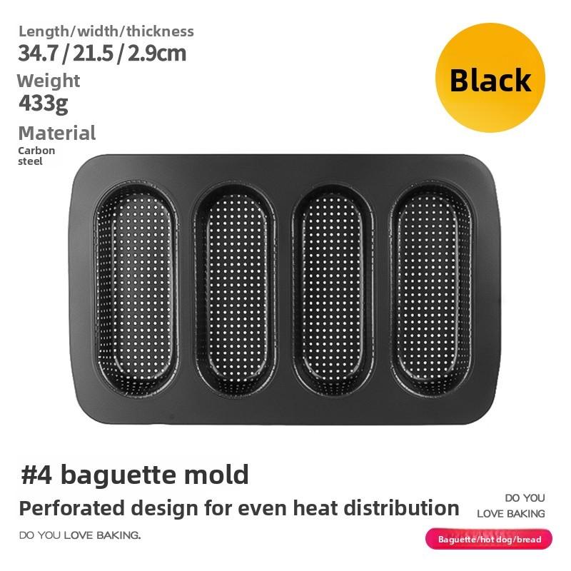 French Style Nonstick Bakery Mold With Punctured Loaf And Hot Dog Buns For Home Baking