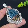 Watermelon Tourmaline Gemstone 925 Sterling Silver Jewelry Pendant 2.56" O3a76