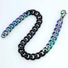 New 316L stainless steel iridescence and black dual Hip hop bracelet anklet