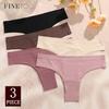 3PCS Seamless Maillard Panties Ultra-thin Brazilian Panties Women Ice Silk Underwear Sexy Panty Low Waist G-string Female Solid