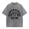 Винтажная Серая Футболка Powerhouse Gym Ретро Графика Фитнес Стритвир Топ