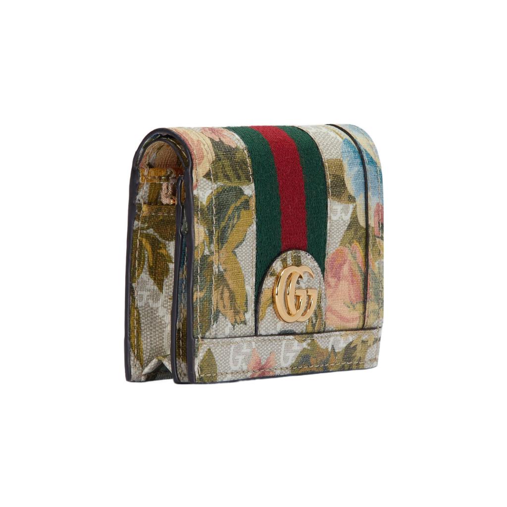 Gucci Ophidia Double G Logo Floral Canvas Wallet Card Holder Women wallet Multicolor 523155-FABH0-9889