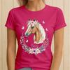 Floral Horse Womens T-Shirt Beautiful Design Funny Animal Lover Gift