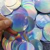 6mm-50mm 100pcs Silver Sequins Flat Large Round Sequins For Crafts Sewing Accessories With 1 Side Hole