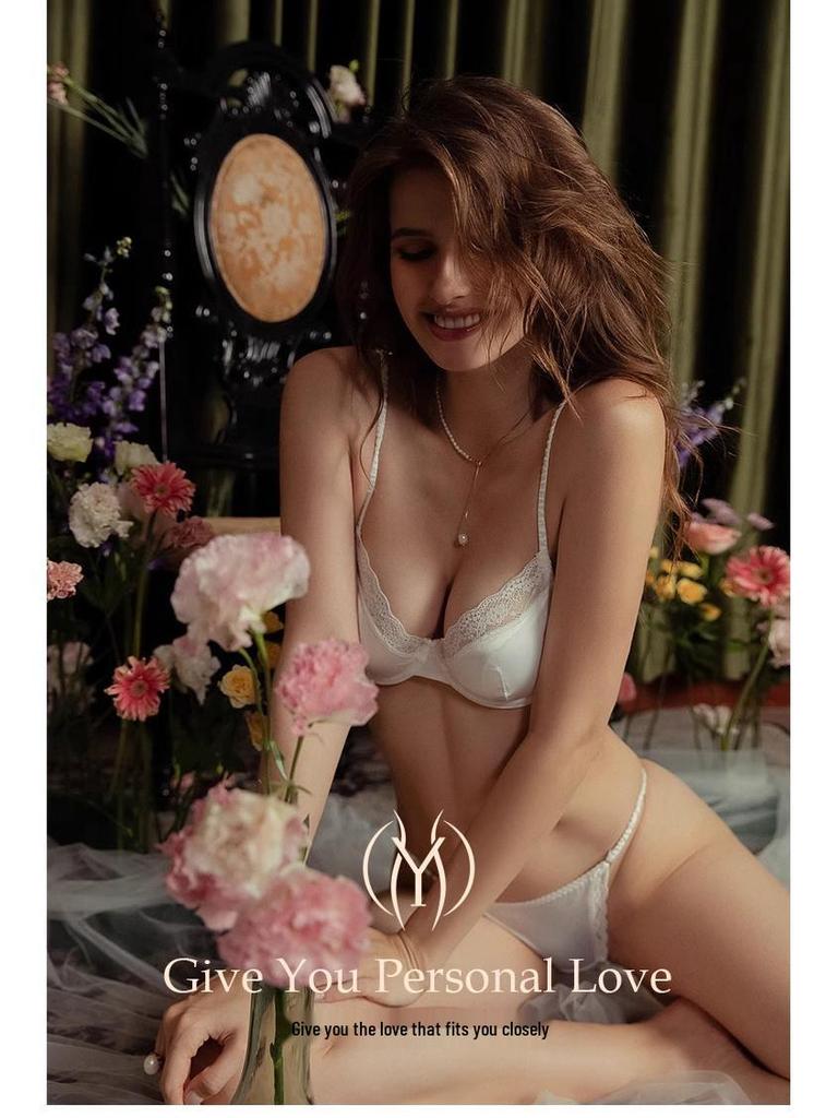 Бесшовный французский пуш-ап комплект бюстгальтера и трусиков 2024 для женщин - Летний тонкий дизайн для маленькой груди