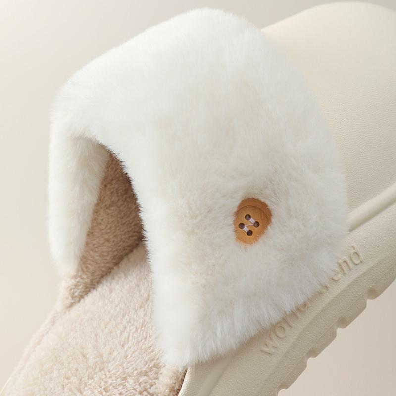 Съемные и моющиеся хлопковые тапочки, зимние домашние нескользящие водонепроницаемые теплые плюшевые хлопковые тапочки с толстой подошвой